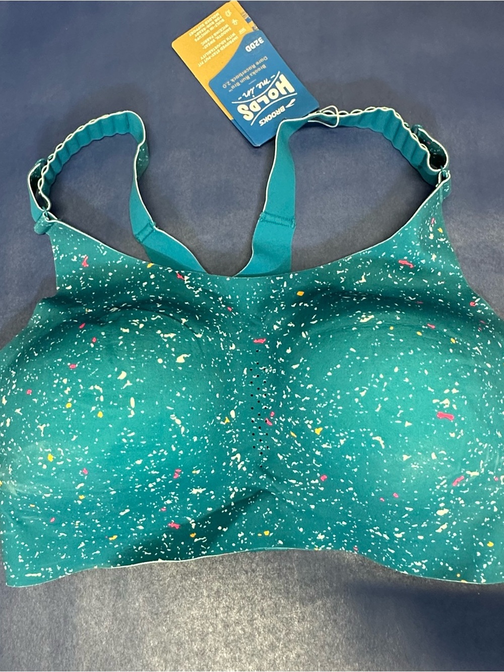 Brooks NWT Speckled Wireless Run Sports Bra Size 32DD